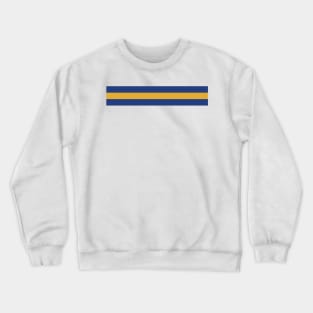 Leeds United Retro 1994 Home Jersey White Yellow Blue Bar Design Crewneck Sweatshirt